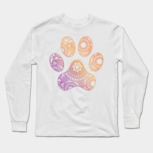 Cat Paw Mandala Long Sleeve T-Shirt